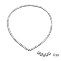 Silver White Plated Iced Out Chain Jewelry Tennis